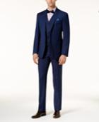 Tallia Men's Slim-fit Blue Neat Vested Suit