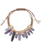 Lonna & Lilly Gold-tone Stone & Charm Beaded Multi-row Slider Bracelet