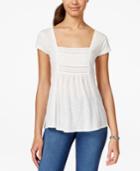 American Rag Crochet-trim Tie-back Top, Only At Macy's