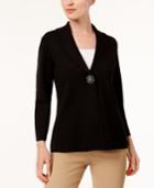 Jm Collection Rhinestone-embellished Snap Cardigan, Created For Macy's