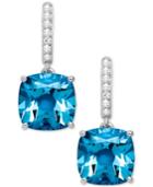 Blue Topaz (5-1/2 Ct. T.w.) And Diamond Accent Drop Earrings In 14k White Gold (also Available In Amethyst)