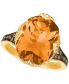 Le Vian Chocolatier Cinnamon Citrine (5-1/5 Ct. T.w.) & Diamond (1/2 Ct. T.w.) Ring In 14k Gold