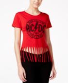 Hybrid Juniors' Ac/dc Graphic Fringe T-shirt