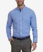 Nautica Men's Classic-fit Mini-check Poplin Cotton Shirt
