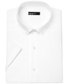 Bar Iii Men's Slim-fit White Oxford Short-sleeve Dress Shirt, Only At Macy's