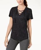 Ideology V-neck Lace-up T-shirt, Created For Macy's