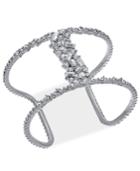 Inc International Concepts Silver-tone Crystal Open Cuff Bracelet, Created For Macy's