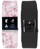 Ifitness Women's Pulse Pink Print & Black Silicone Activity Tracker Smart Watch 18x20mm