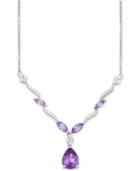 Amethyst (2 Ct. T.w.) And White Topaz (1/2 Ct. T.w.) Pendant Necklace In Sterling Silver
