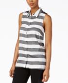 Kensie Sleeveless Striped Shirt