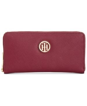 Tommy Hilfiger Th Serif Saffiano Zip Around Wallet