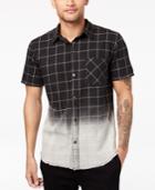 Jaywalker Men's Ombre Check-print Pocket Shirt With Raw-edge Hem