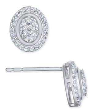 Diamond Oval Cluster Stud Earrings (1/5 Ct. T.w.) In 10k Gold, Rose Gold Or White Gold