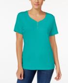 Karen Scott Henley T-shirt, Created For Macy's