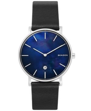 Skagen Men's Hagen Slim Black Leather Strap Watch 40mm