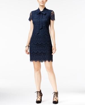 Betsey Johnson Lace Tie-neck Shift Dress