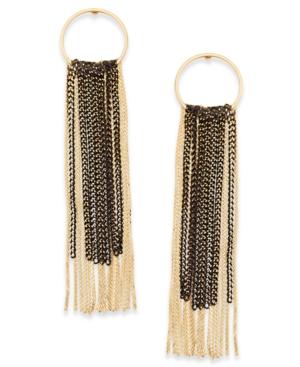 M. Haskell For Inc International Concepts Two-tone Hoop & Chain Fringe Linear Drop Earrings, Only At Macy's