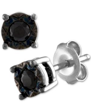Diamond Miracle Plate Stud Earrings (1/4 Ct. T.w.) In Sterling Silver