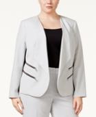 Nine West Plus Size Double-zip Pocket Blazer