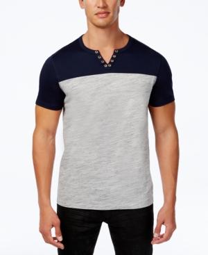 Inc International Concepts Men's Colorblocked Split-neck T-shirt, Created For Macy's