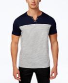 Inc International Concepts Men's Colorblocked Split-neck T-shirt, Created For Macy's