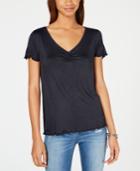 Hippie Rose Juniors' Ruched T-shirt