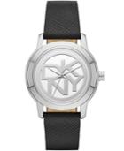 Dkny Women's Tompkins Black Saffiano Leather Strap Watch 32mm Ny2204