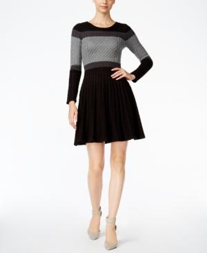 Calvin Klein Petite Cable-knit Fit & Flare Sweater Dress
