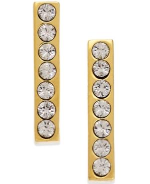 Kate Spade New York 14k Gold-plated Dainty Sparklers Crystal Bar Stud Earrings