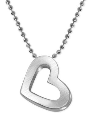 Alex Woo Heart Beaded Chain Pendant Necklace In Sterling Silver