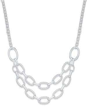 Charter Club Silver-tone Two-row Chain Link Necklace, Only At Macy's
