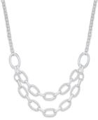 Charter Club Silver-tone Two-row Chain Link Necklace, Only At Macy's