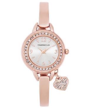 Charter Club Women's Heart Charm Bangle Bracelet Watch 26mm, Created For Macy's