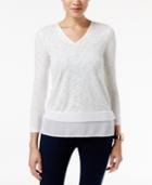 Alfani Petite Layered-look V-neck Top, Only At Macy's