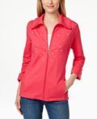 Karen Scott Petite Embellished Jacket, Only At Macy's