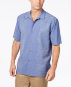 Tommy Bahama Men's Verdara Vines Floral-embroidered Silk Short-sleeve Shirt