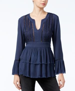 William Rast Fiona Sequined Peasant Top