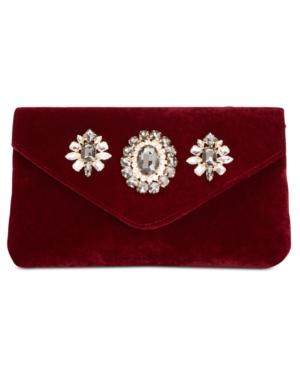 Inc International Concepts Carrole Brooch Velvet Clutch, Created For Macy's