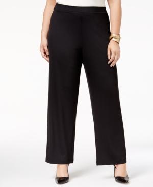 Kasper Plus Size Wide-leg Pants