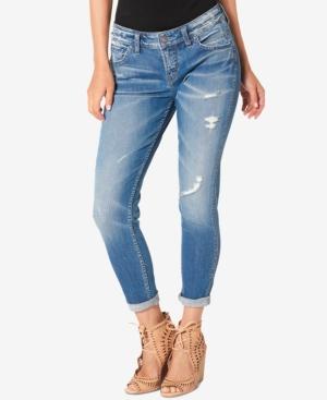 Silver Jeans Co. Ripped Indigo Wash Boyfriend Jeans