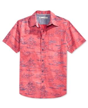 Univibe Men's Hidden Hula Reverse-print Short-sleeve Shirt
