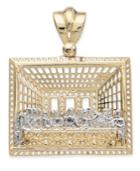 Two-tone The Last Supper Pendant In 14k Gold & White Gold