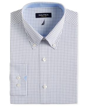 Nautica Navy And White Check Dress Shirt