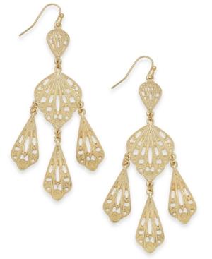 Thalia Sodi Gold-tone Filigree Chandelier Earrings, Created For Macy's