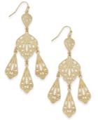 Thalia Sodi Gold-tone Filigree Chandelier Earrings, Created For Macy's