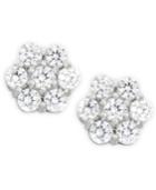 Wrapped In Love Diamond Cluster Earrings (1 Ct. T.w.) In 14k White Gold, Created For Macy's