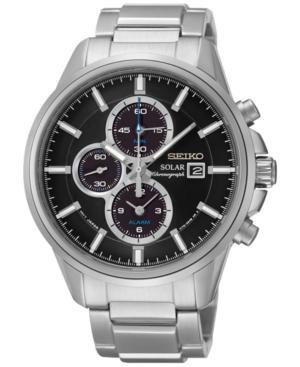 Seiko Men's Solar Chronograph Stainless Steel Bracelet Watch 42mm Ssc267