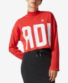 Adidas Cotton High-neck Cropped Logo Sweatshirt