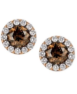 Le Vian Chocolatier Diamond Halo Stud Earrings (1-5/8 Ct. T.w.) In 14k Rose Gold