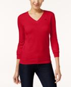 Lacoste Cotton V-neck Sweater